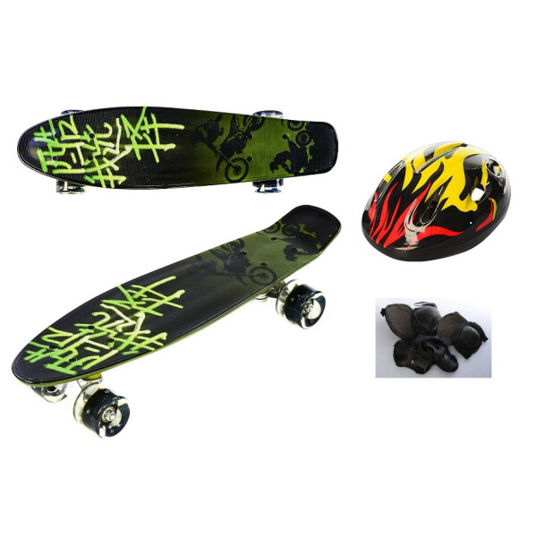 

Скейт Best Penny Board LED 22 Темно-зеленый Шлем + защита (235-4357)