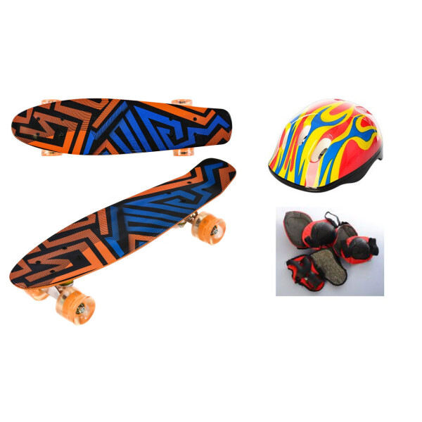 

Скейт Best Penny Board LED 22 Orange Шлем + защита (730-4051)