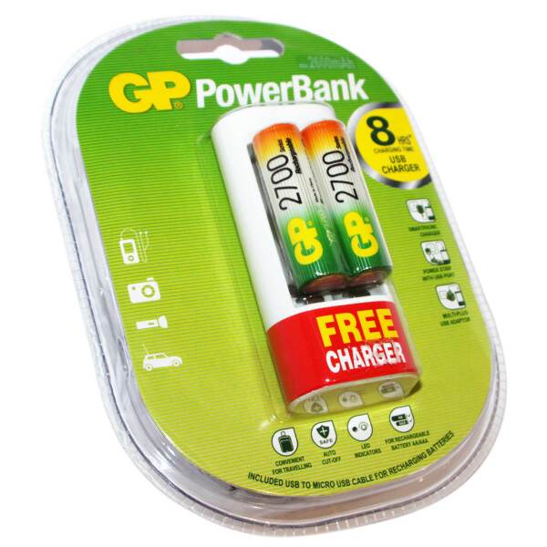 

Аккумуляторы GP 2700 mAh AA NiMH (HR6) + зарядное U211