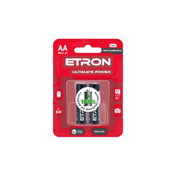 

Аккумуляторы Etron HR6-R2U-2100-С2 Ultimate Power (AA 2100 mAh) 2 шт