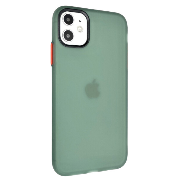 

Чехол-накладка DK Silicone Matting Silk для Apple iPhone 11 (green / red)
