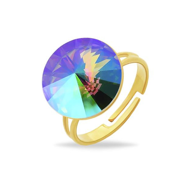 

Кольцо с кристаллом Swarovski в позолоте (1626035)