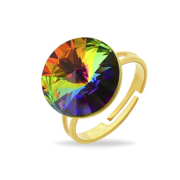 

Кольцо с кристаллом Swarovski в позолоте (1626041)