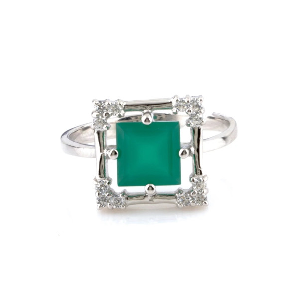 

Кольцо из серебра с агатом и куб. циркониями, размер 17 (1632143)