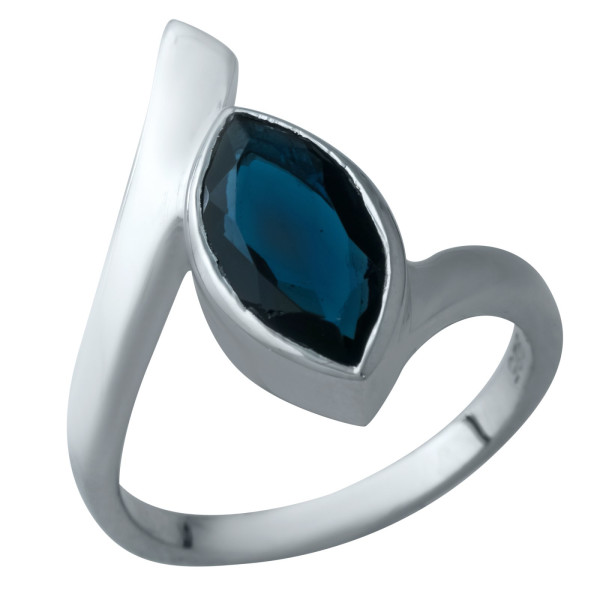 Кольцо из серебра с сапфиром (синт.), размер 16.5 (1633668)