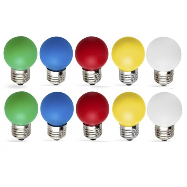 

Лампа светодиодная набор Feron LB-37 1W E27 RGB 10 шт