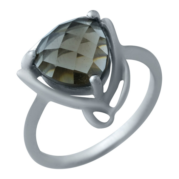 

Кольцо из серебра с дымчатым кварцем, размер 18.5 (1656508)