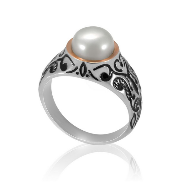 

Кольцо из серебра с эмалью и жемчугом (культ.), размер 18 (1657695)