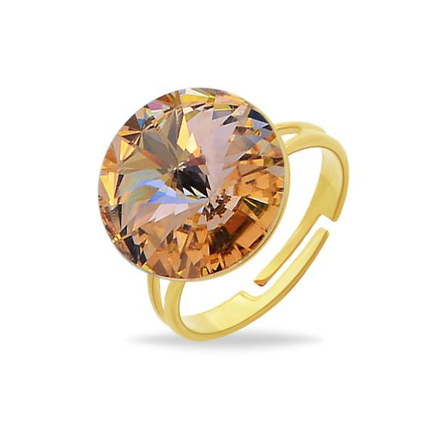 

Кольцо с кристаллом Swarovski в позолоте (1660334)