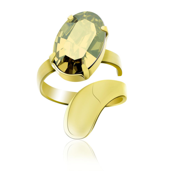 

Кольцо с кристаллом Swarovski в позолоте (1663868)