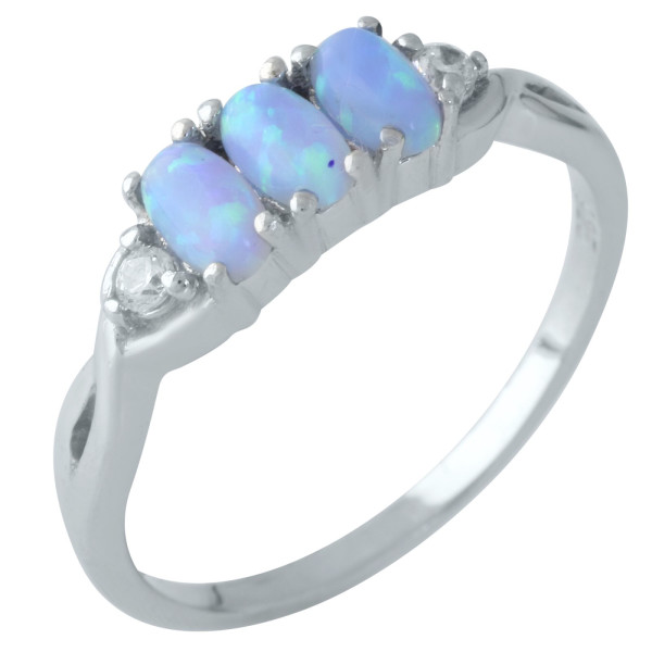 

Кольцо из серебра с куб. циркониями и опалами, размер 17.5 (1665147)