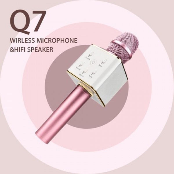 

Беспроводной караоке микрофон UNi с динамиками в чехле Bluetooth USB Q7 Gold
