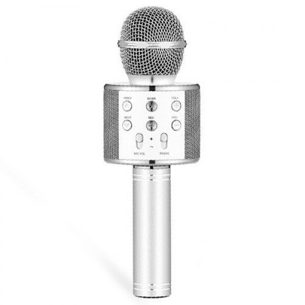 

Беспроводной микрофон караоке bluetooth WS858 Karaoke Silver