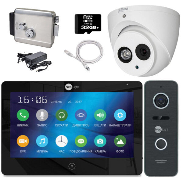 

Видеодомофон комплект Neolight HD-KIT B + CAM + LOCK premium