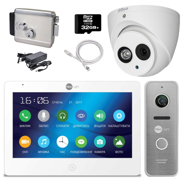 

Видеодомофон комплект Neolight HD-KIT W + CAM + LOCK premium