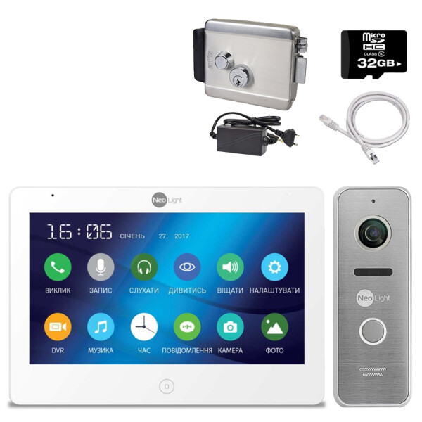 

Видеодомофон комплект Neolight HD-KIT W + LOCK premium