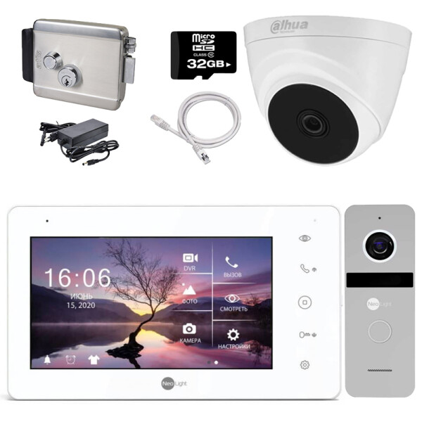 

Видеодомофон комплект Neolight KIT W + CAM + LOCK standart