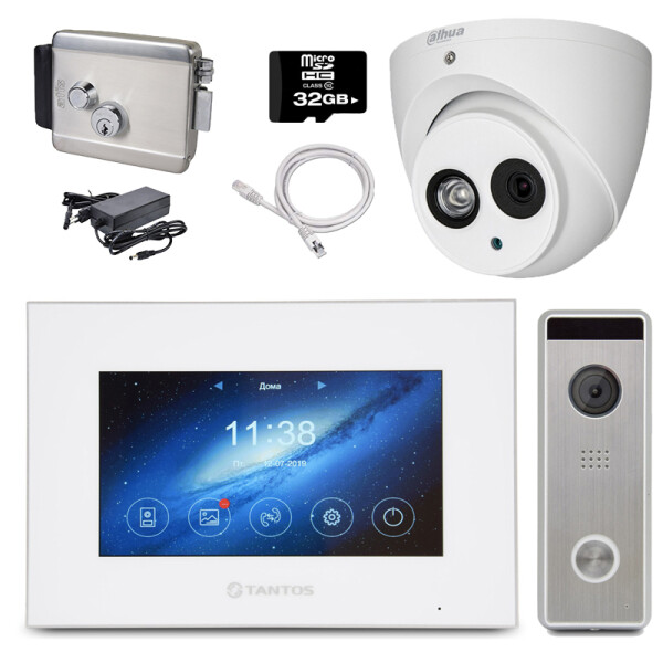

Видеодомофон комплект Tantos HD-KIT W + CAM + LOCK premium