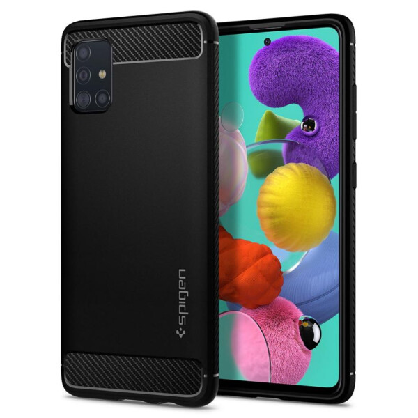 

Чехол для мобильного телефона Spigen Galaxy A51 Rugged Armor, Matte Black (ACS00563)