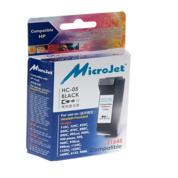 

Картридж MicroJet для HP №45 Black 850C/1100C/1600C (HC-05)