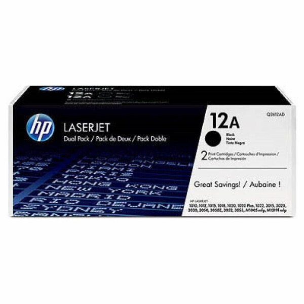 

Картридж HP LJ 12AF 1010/ 1012/ 1015/1020 DUAL PACK (Q2612AF)