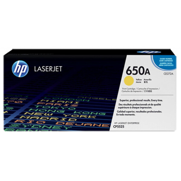 

Картридж HP CLJ 650A yellow, CP5525 (CE272A)