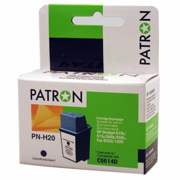 

Картридж PATRON для HP PN-H20 Black (C6614D) (CI-HP-C6614D-B-PN)