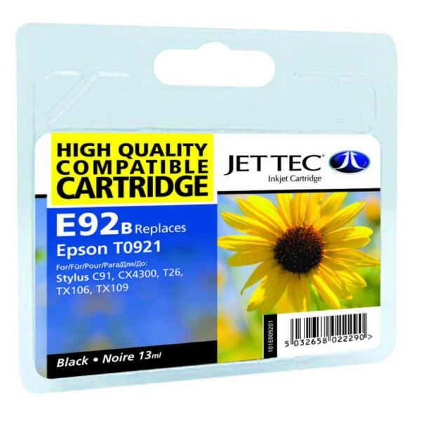 

Картридж Jet Tec Epson Stylus C91/T26/TX119 Black (110E009201)