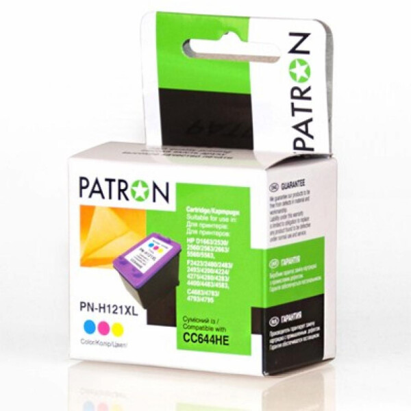 

Картридж PATRON для HP PN-H121XL COLOR (CC641HE) (CI-HP-CC644HE-C-PN)