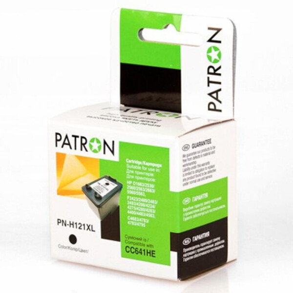 

Картридж PATRON для HP PN-H121XL BLACK (CC641HE) (CI-HP-CC641HE-B-PN)