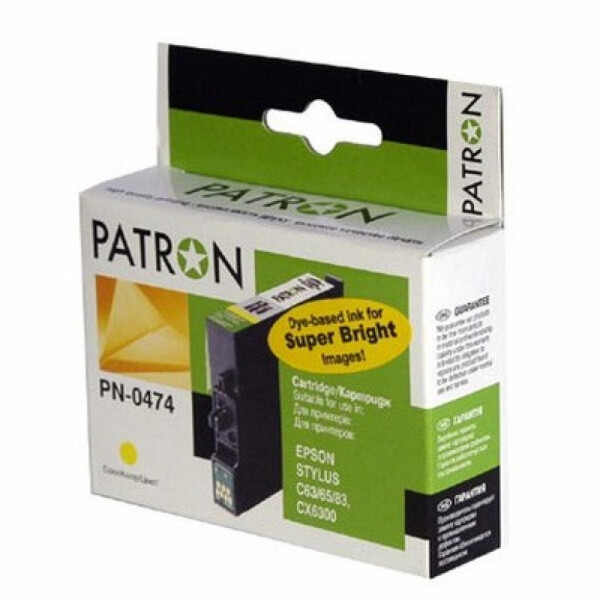 

Картридж PATRON для Epson StC63/65, CX3500 yellow (CI-EPS-T04744A-Y-PN)