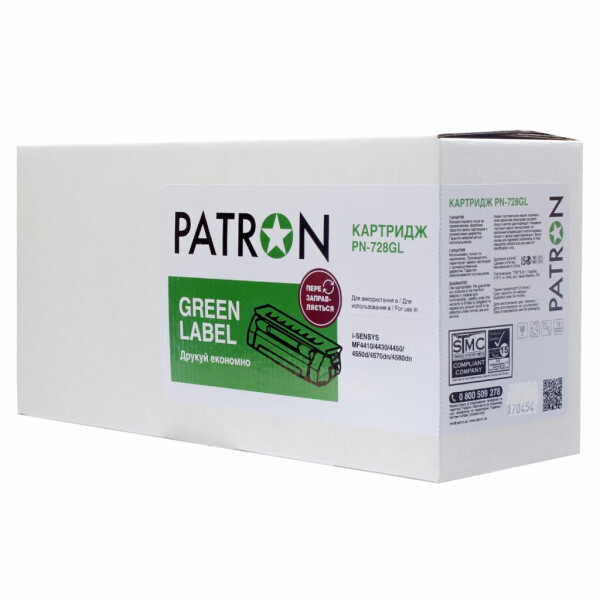 

Картридж PATRON CANON 728 GREEN Label (PN-728GL)