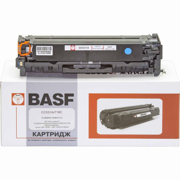

Картридж BASF для HP CLJ CP2025/CM2320, Canon 718 Cyan (KT-CC531A)