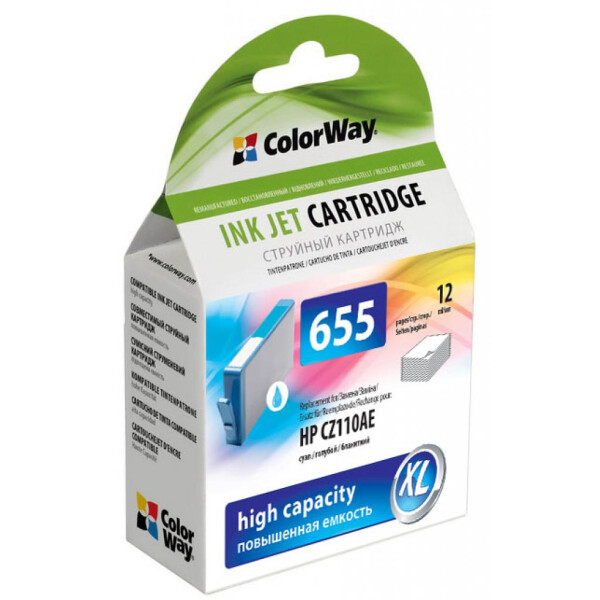 

Картридж ColorWay HP №655 Cyan (CZ110AE) DJ 4615/4625/3525/5525 (CW-H655C)