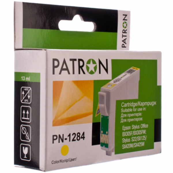 

Картридж PATRON для Epson S22/SX125/SX420W/SX425 YELLOW (CI-EPS-T1284-Y-PN)