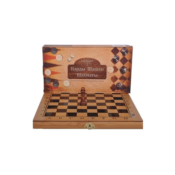 

Набор настольных игр 3 в 1 (шахматы, шашки, нарды) 341-161