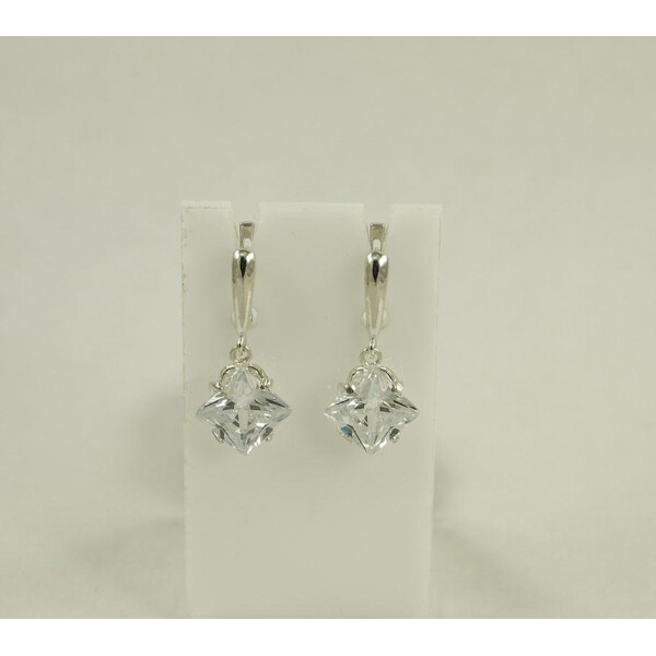 

Серьги с квадратными камнями Maxi Silver 8817