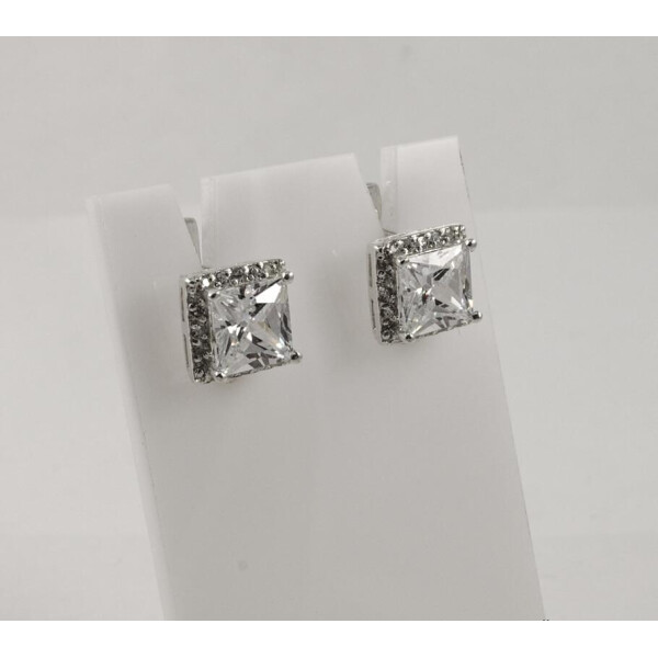 

Серьги с квадратным белым камнем Maxi Silver 7932/1