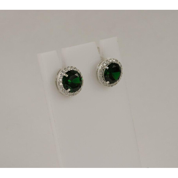 

Сережки с зелеными камнями Maxi Silver 7955/1