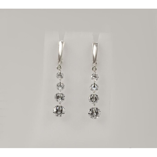 

Сережки высокие с белыми камнями Maxi Silver 8090/1