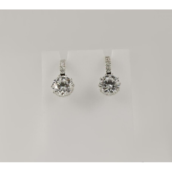 

Сережки с круглым белым фианитом Maxi Silver 8091/1