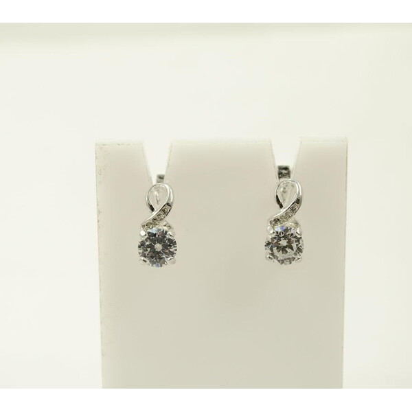 

Серьги восьмерки с белыми камнями Maxi Silver 8613/1
