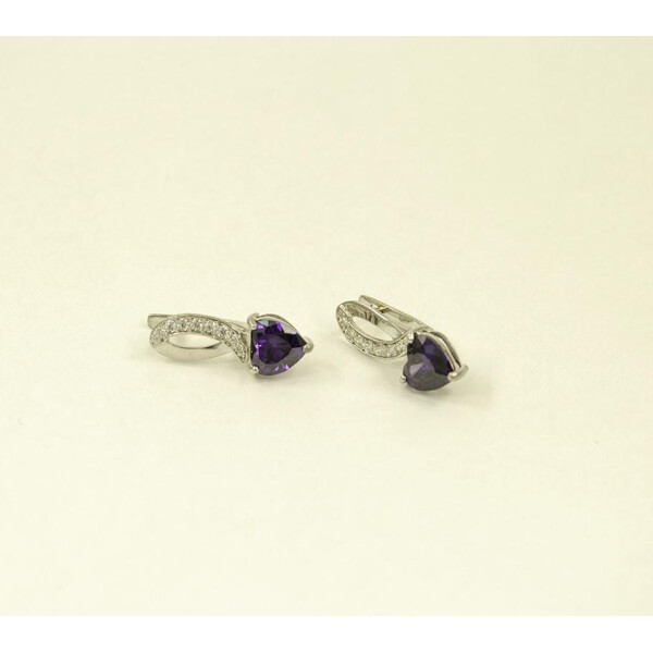 

Серьги с камнем сердце Maxi Silver 8544