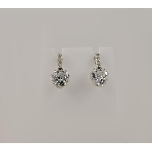 

Сережки с камнем сердце Maxi Silver 8093