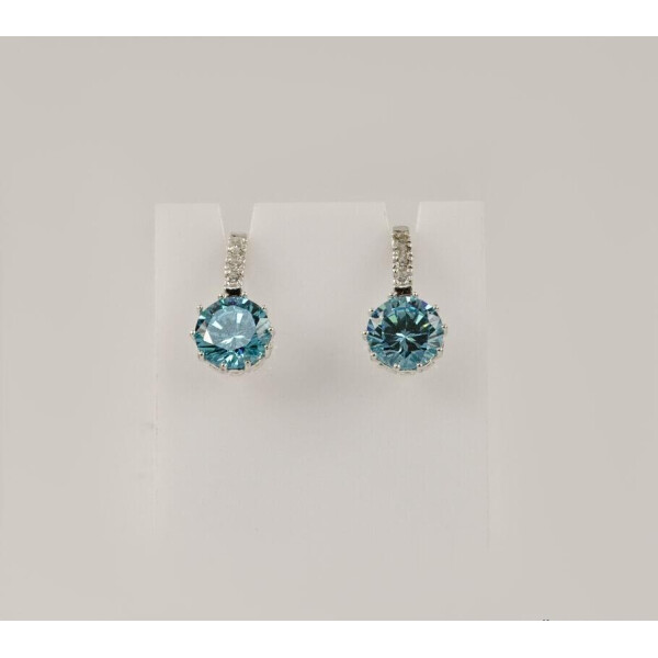 

Сережки с круглым фианитом Maxi Silver 8091