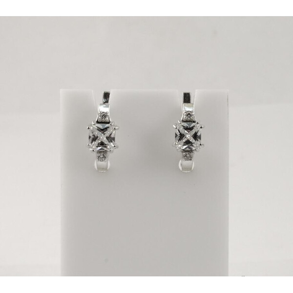 

Сережки с квадратным камнем Maxi Silver 7949