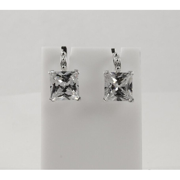 

Сережки с большим камнем Maxi Silver 7935