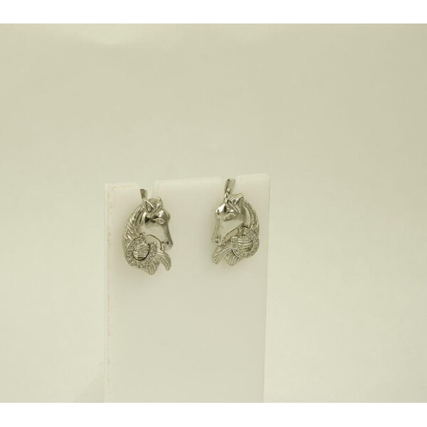 

Сережки с лошадьми Maxi Silver 7822