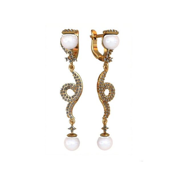 

Сережки узорные с жемчугом Maxi Silver 4572