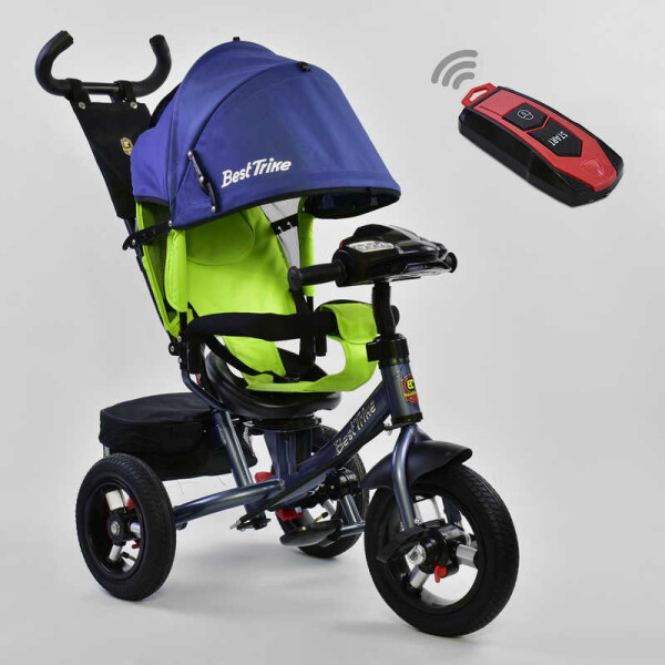 

Велосипед Best Trike трехколесный с пультом, синий с салатовым - 179371